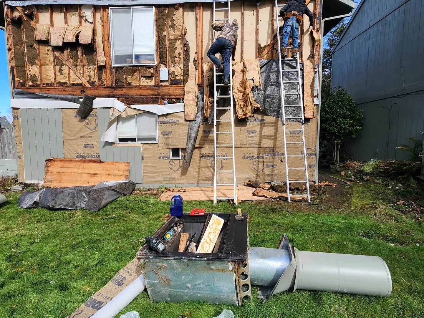 Completed architectural shingle roof after storm replacement
