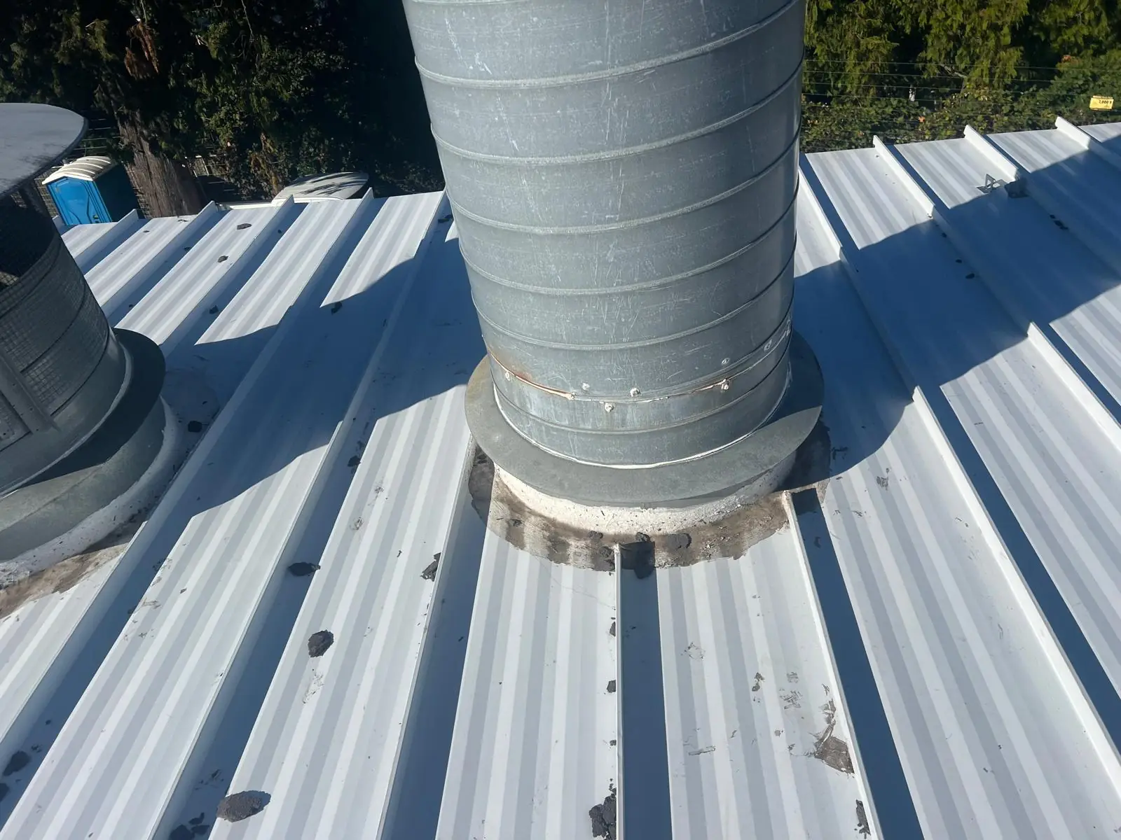 Storm damage roof repair in progress by Green O Construction