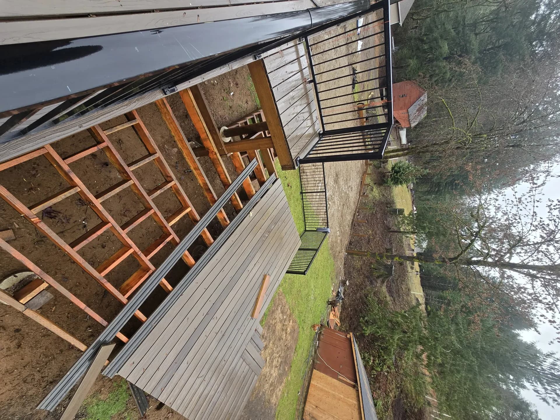 Perimeter drainage trench with drain rock and filter fabric